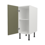 Pre Assembled Modern 350mm fitted kitchen base unit matt agave green