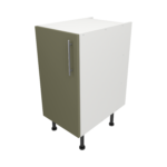 Pre Assembled Modern 400mm fitted kitchen base unit matt agave green
