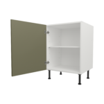 Pre Assembled Modern 600mm fitted kitchen universal base unit matt agave green