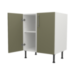 Pre Assembled Modern 700mm fitted kitchen universal base unit matt agave green
