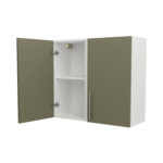 Pre Assembled Modern 800mm fitted kitchen wall unit matt agave green