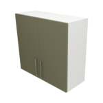 Pre Assembled Modern 800mm fitted kitchen wall unit matt agave green