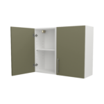 Pre Assembled Modern 900mm fitted kitchen wall unit matt agave green