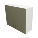 Pre Assembled Modern 900mm fitted kitchen wall unit matt agave green