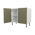 Pre Assembled Modern 900mm fitted kitchen universal base unit matt agave green