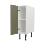 Pre Assembled Modern 250mm fitted kitchen base unit matt agave green