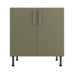 Pre Assembled Modern 800mm fitted kitchen universal base unit matt agave green