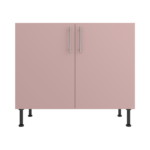 Pre Assembled Modern 1000mm fitted kitchen universal base unit pink