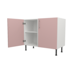 Pre Assembled Modern 1000mm fitted kitchen universal base unit pink