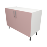 Pre Assembled Modern 1200mm fitted kitchen universal base unit pink