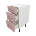 Pre Assembled Modern 400mm fitted kitchen 3 Drawer unit pink