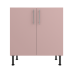Pre Assembled Modern 800mm fitted kitchen universal base unit pink