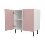 Pre Assembled Modern 800mm fitted kitchen universal base unit pink