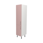 Pre Assembled Modern 450mm Tall Kitchen Larder fitted unit pink