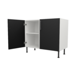 Pre Assembled Modern 1000mm fitted kitchen universal base unit matt black