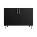 Pre Assembled Modern 1200mm fitted kitchen universal base unit matt black