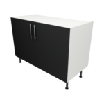 Pre Assembled Modern 1200mm fitted kitchen universal base unit matt black