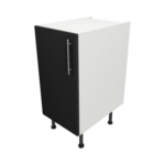 Pre Assembled Modern 400mm fitted kitchen base unit matt black