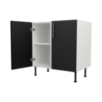 Pre Assembled Modern 800mm fitted kitchen universal base unit matt black
