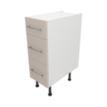 Pre Assembled Modern 300mm fitted kitchen 3 Drawer unit matt cashmere