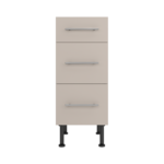 Pre Assembled Modern 350mm fitted kitchen 3 Drawer unit matt cashmere
