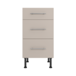 Pre Assembled Modern 450mm fitted kitchen 3 Drawer unit matt cashmere