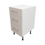 Pre Assembled Modern 450mm fitted kitchen 3 Drawer unit matt cashmere