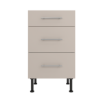 Pre Assembled Modern 500mm fitted kitchen 3 Drawer unit matt cashmere