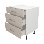 Pre Assembled Modern 700mm fitted kitchen 3 Drawer unit matt cashmere