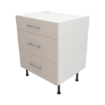 Pre Assembled Modern 700mm fitted kitchen 3 Drawer unit matt cashmere