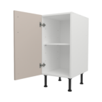 Pre Assembled Modern 400mm fitted kitchen base unit matt cashmere