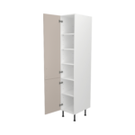 Pre Assembled Modern 400mm Tall Kitchen Larder fitted unit matt cashmere