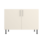 Pre Assembled Modern 1200mm fitted kitchen universal base unit matt cream