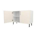 Pre Assembled Modern 1200mm fitted kitchen universal base unit matt cream