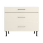 Pre Assembled Modern 1000mm fitted kitchen 3 Drawer unit matt cream