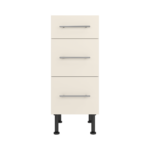 Pre Assembled Modern 350mm fitted kitchen 3 Drawer unit matt cream