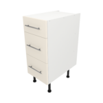 Pre Assembled Modern 350mm fitted kitchen 3 Drawer unit matt cream