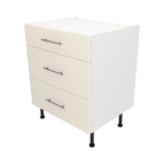 Pre Assembled Modern 700mm fitted kitchen 3 Drawer unit matt cream
