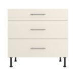 Pre Assembled Modern 900mm fitted kitchen 3 Drawer unit matt cream