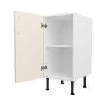 Pre Assembled Modern 400mm fitted kitchen base unit matt cream