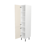 Pre Assembled Modern 400mm Tall Kitchen Larder fitted unit matt cream
