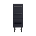 Pre Assembled Modern 300mm fitted kitchen 3 Drawer unit mattindigo blue