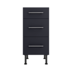 Pre Assembled Modern 400mm fitted kitchen 3 Drawer unit mattindigo blue