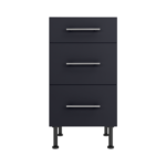 Pre Assembled Modern 450mm fitted kitchen 3 Drawer unit mattindigo blue