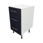 Pre Assembled Modern 450mm fitted kitchen 3 Drawer unit mattindigo blue