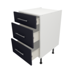 Pre Assembled Modern 500mm fitted kitchen 3 Drawer unit mattindigo blue