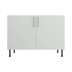 Pre Assembled Modern 1200mm fitted kitchen universal base unit matt light grey
