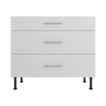 Pre Assembled Modern 1000mm fitted kitchen 3 Drawer unit matt light grey