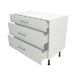 Pre Assembled Modern 1000mm fitted kitchen 3 Drawer unit matt light grey