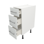 Pre Assembled Modern 300mm fitted kitchen 3 Drawer unit matt light grey
